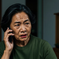 Woman Speaking to Debt Collector on Phone