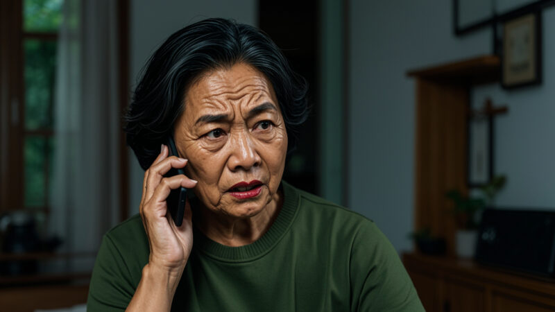 Woman Speaking to Debt Collector on Phone