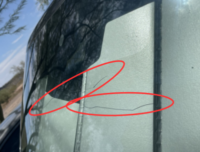 land rover defender windshield crack