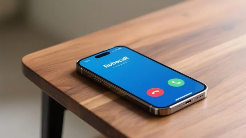 robocall phone on table 